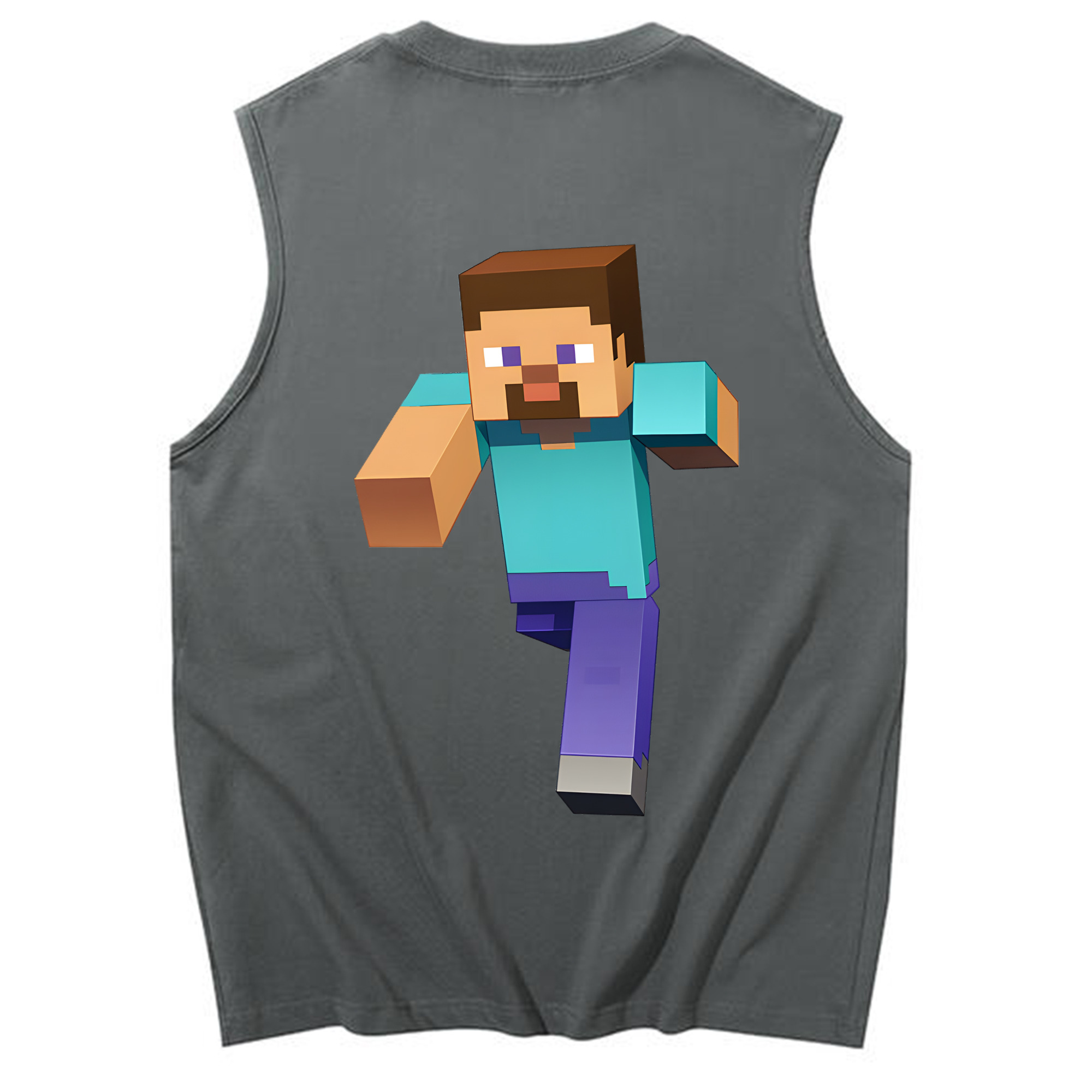（画像用） マインクラフト ブロックの世界 Minecraft MC Block world コットン100％タンクトップ（背面プリント）